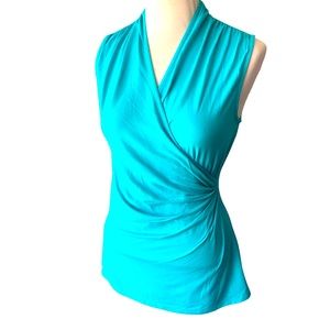 Sleeveless Turquoise Wrap Top